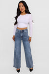 ''PETITE'' WIDE LEG JEANS 263-7
