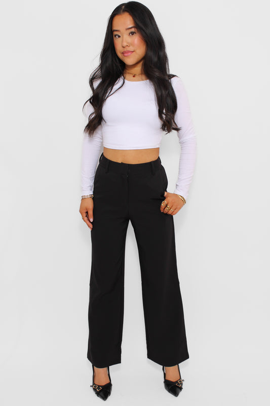 ''PETITE'' ESSENTIAL TROUSER HIGH WAIST WIDE LEG