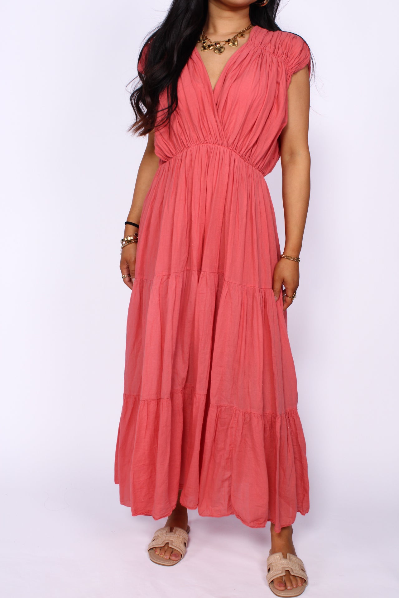FEELING CUTE DRESS LONG - CORAL