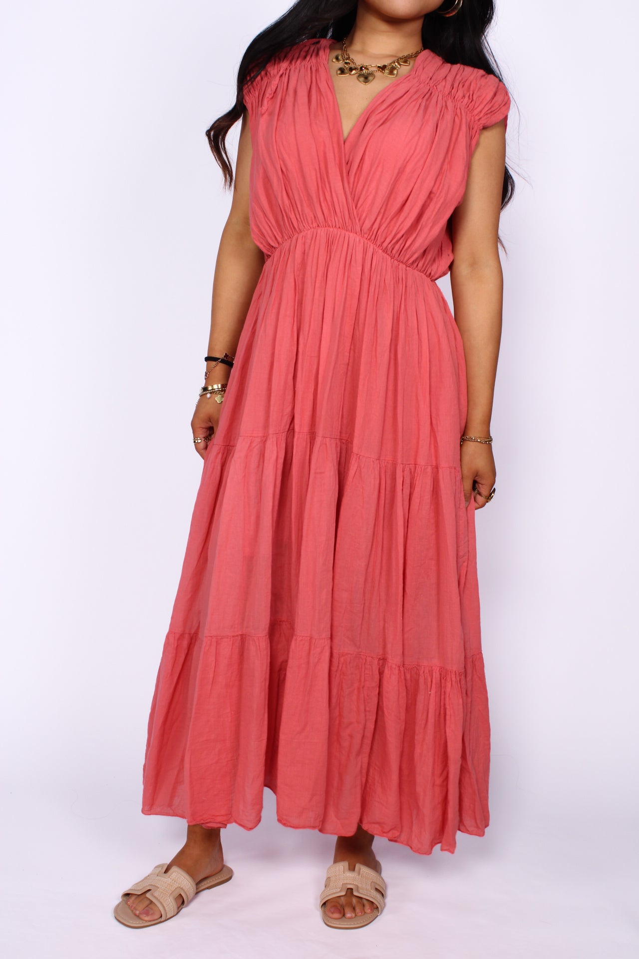 FEELING CUTE DRESS LONG - CORAL