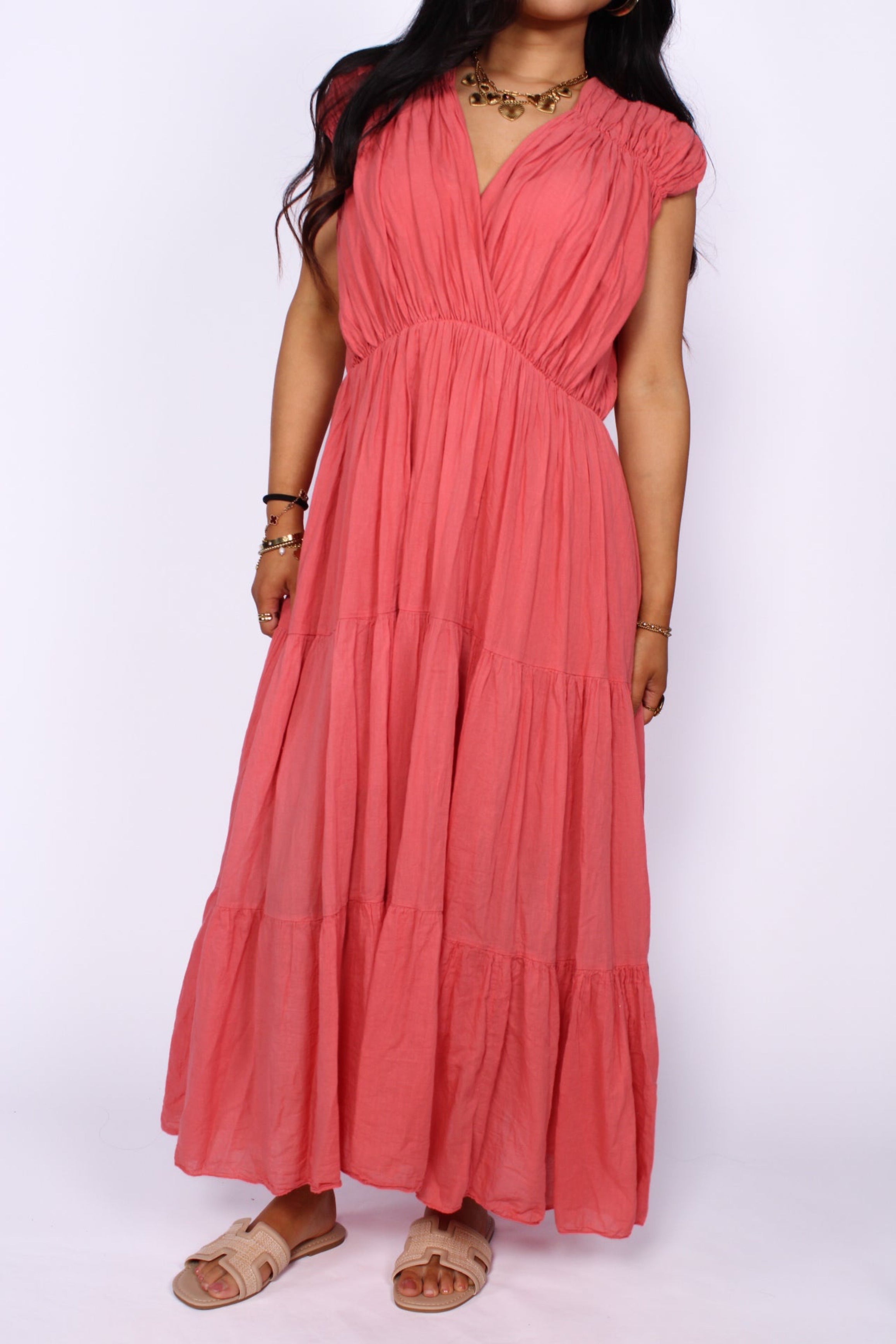 FEELING CUTE DRESS LONG - CORAL