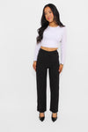 ''PETITE'' ESSENTIAL TROUSER HIGH WAIST STRAIGHT LEG