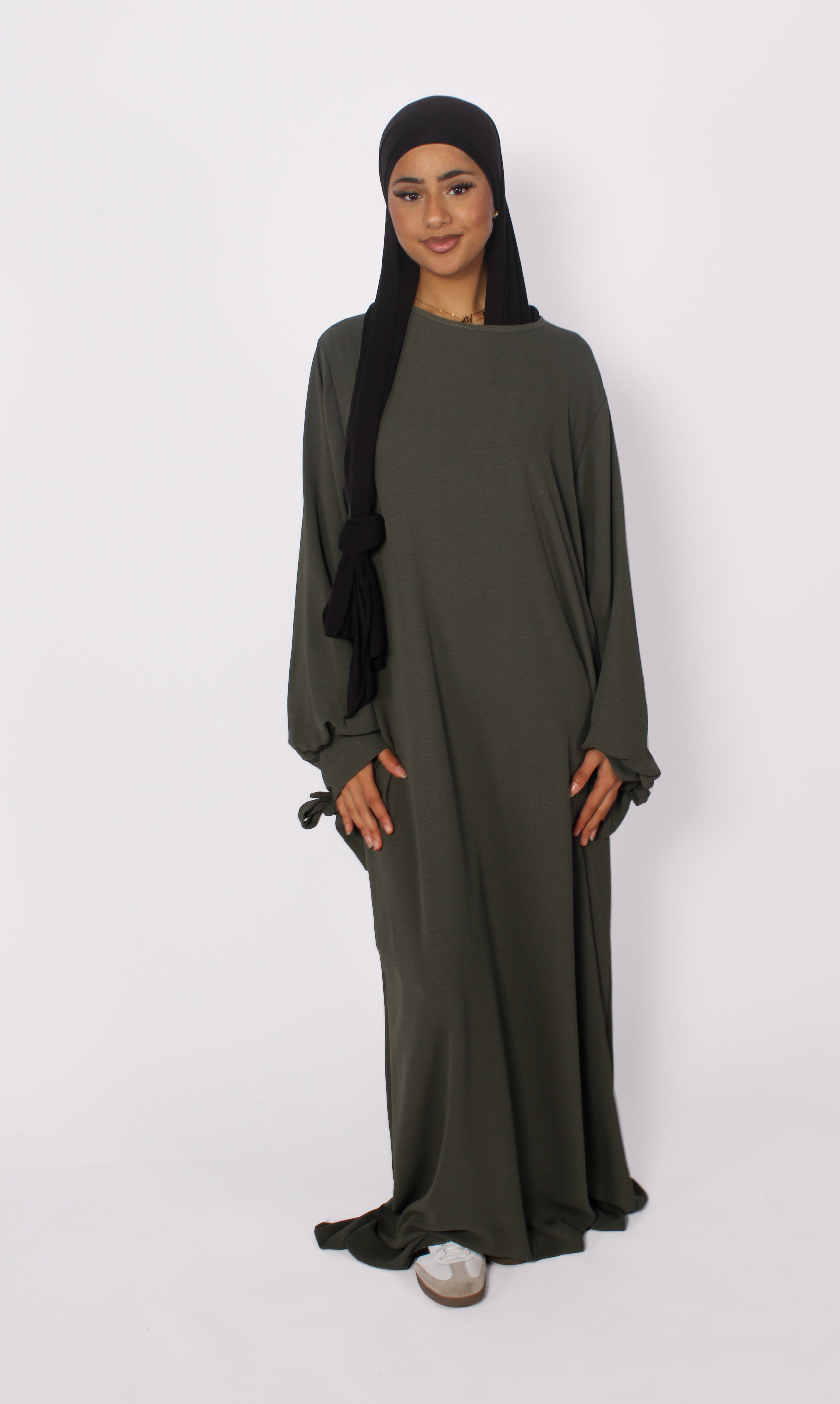 “TALL” BOW ABAYA - ARMY GREEN