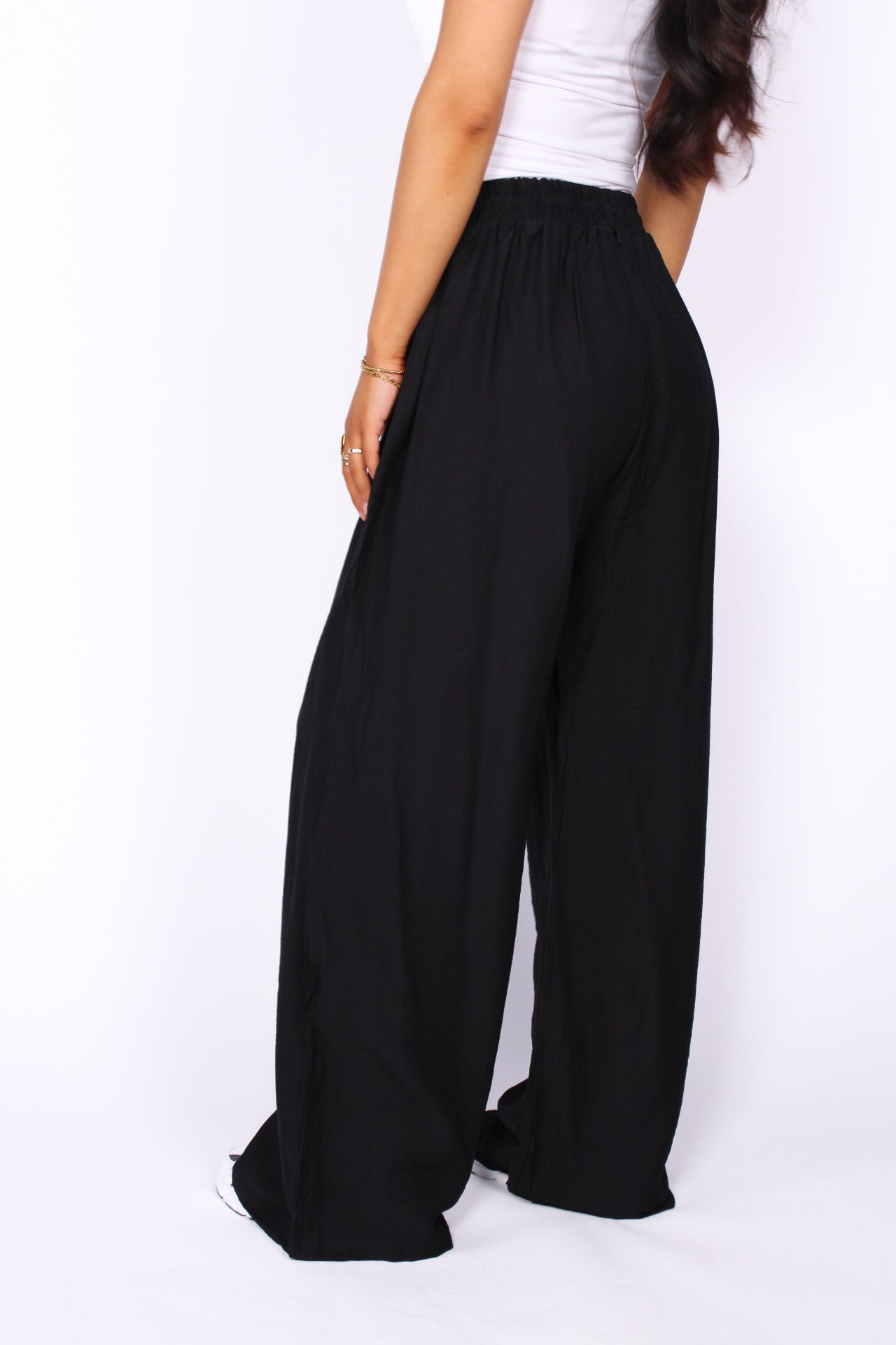 AIRY WAVE PANTS - BLACK