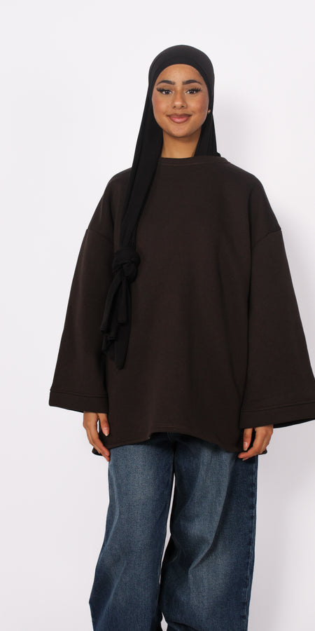 WARM HUGS SWEATER - DARK BROWN