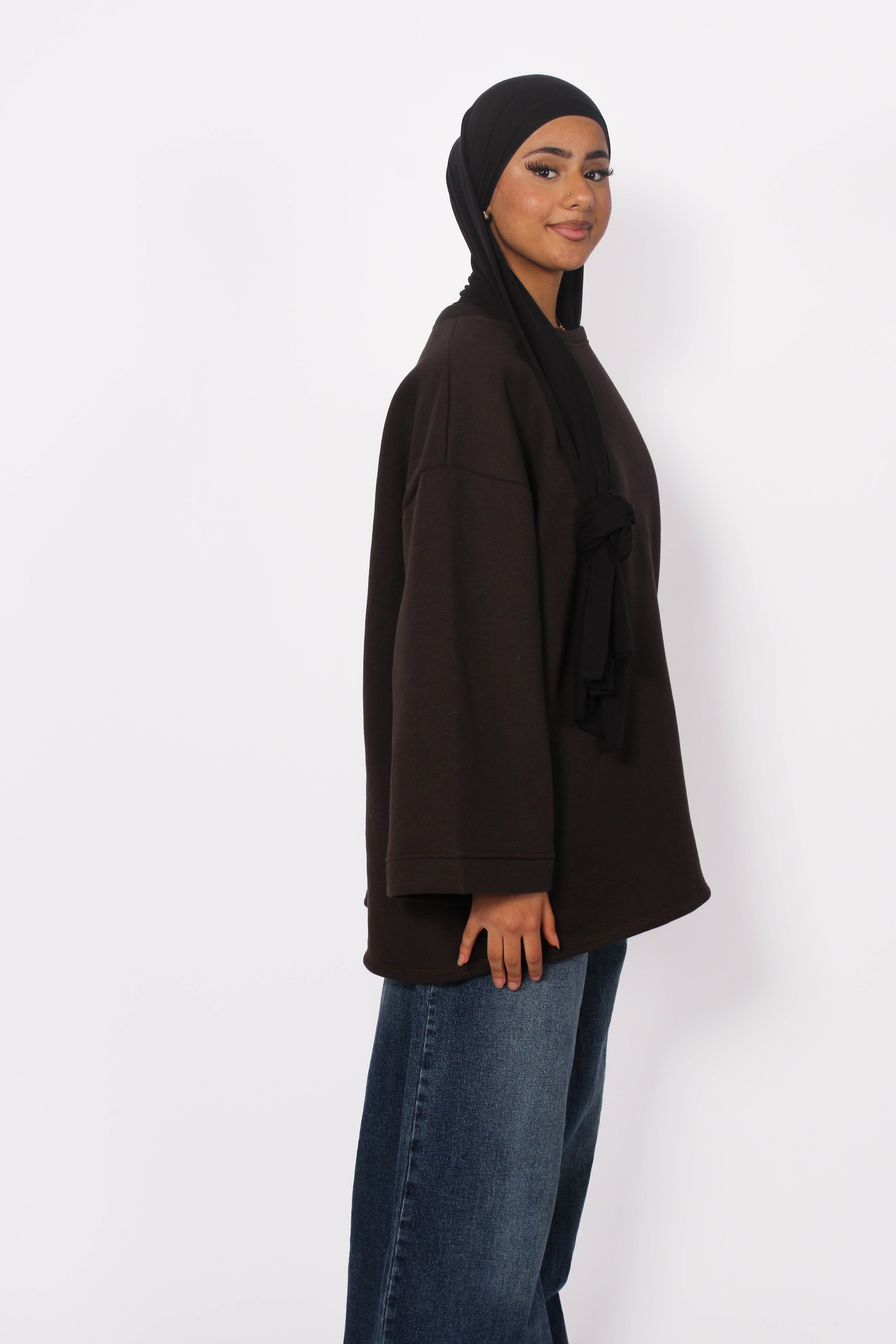 WARM HUGS SWEATER - DARK BROWN