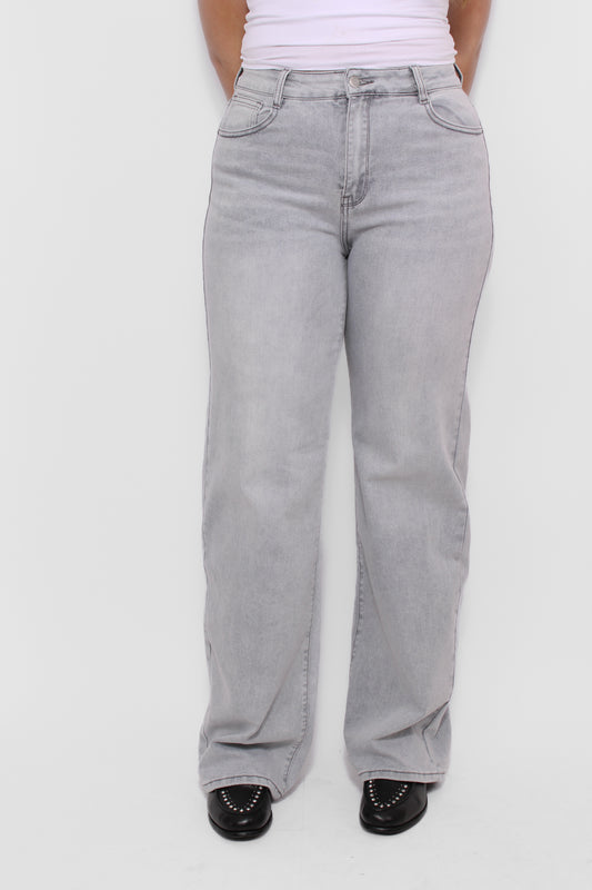 ''TALL' WIDE LEG JEANS 6416-2 - LIGHT GREY