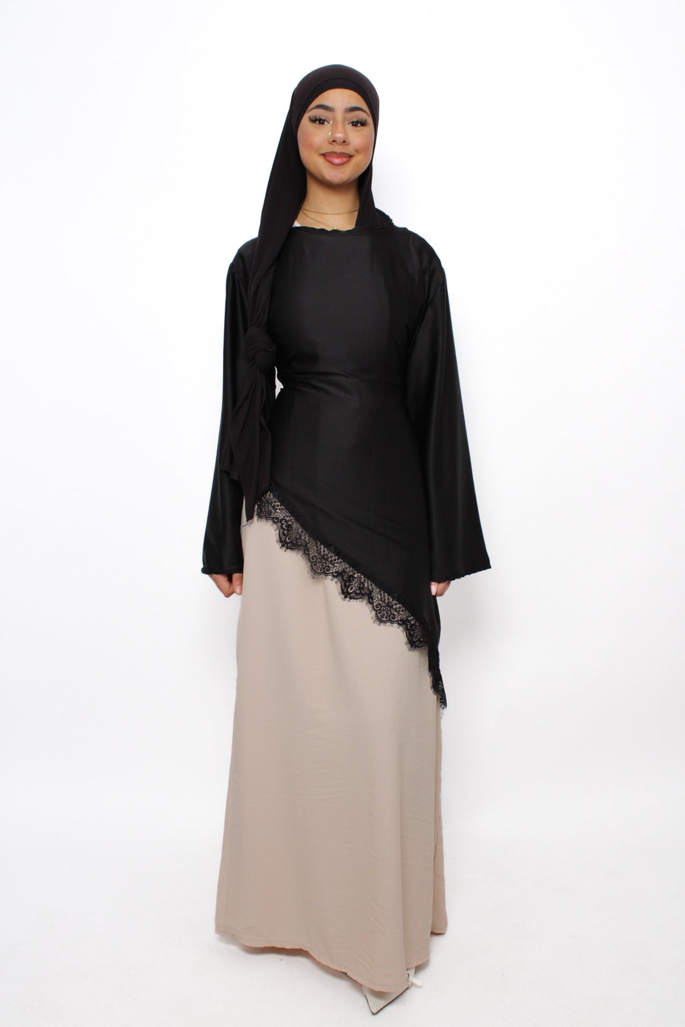 NOOR LACE DRESS - BEIGE