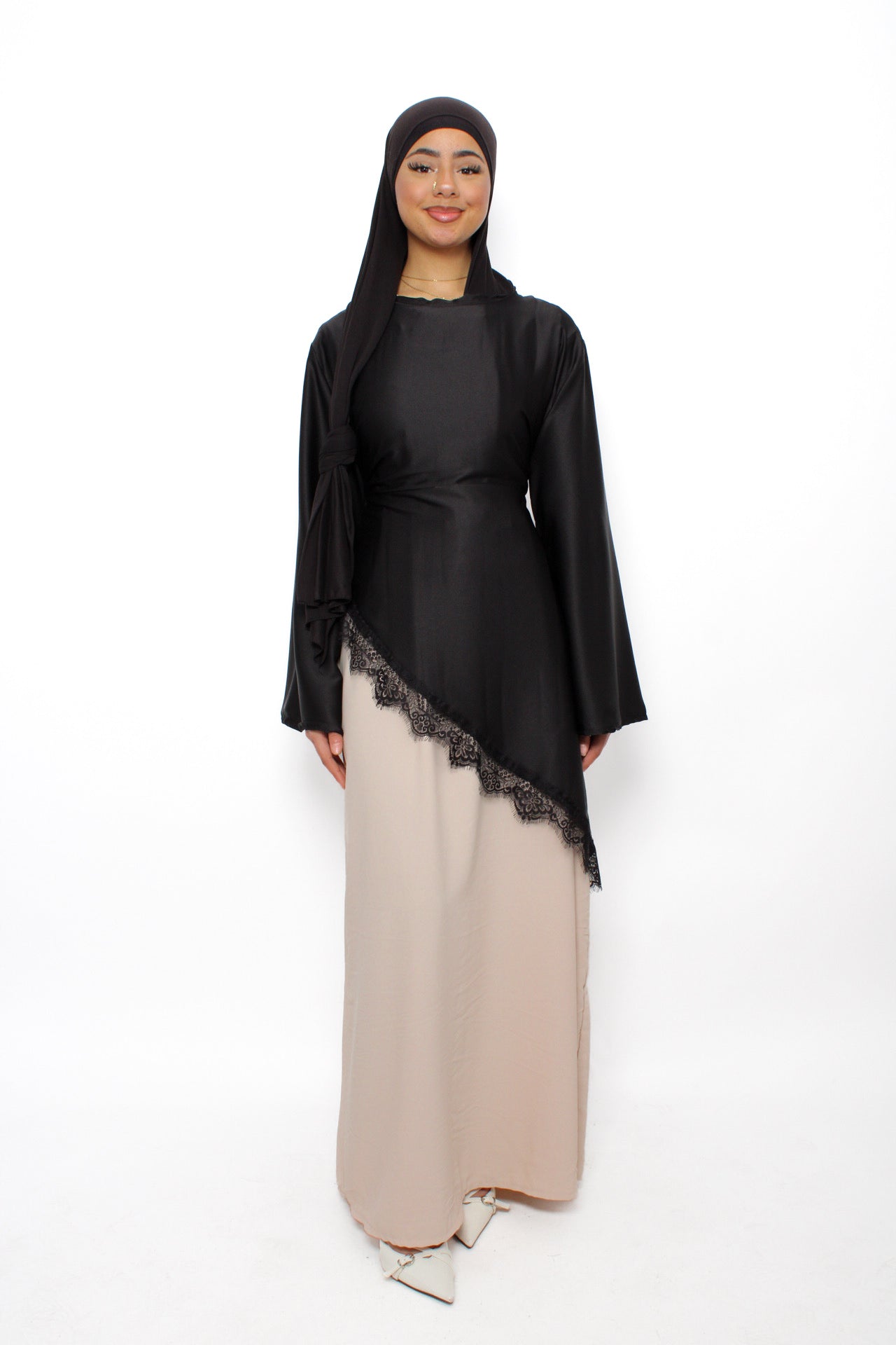 NOOR LACE DRESS - BEIGE