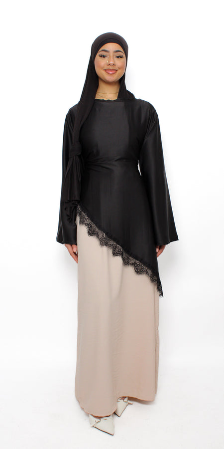 NOOR LACE DRESS - BEIGE