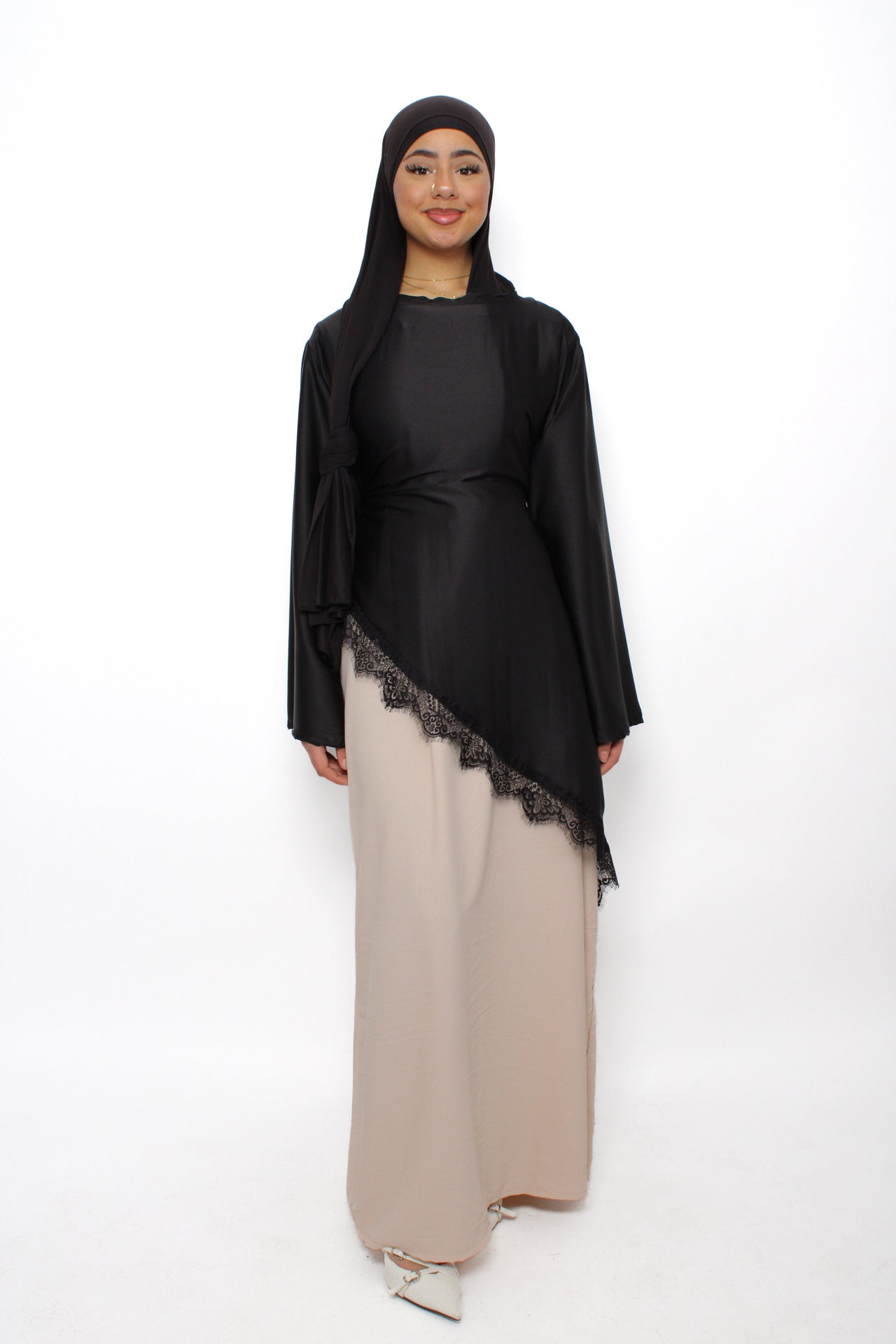 NOOR LACE DRESS - BEIGE