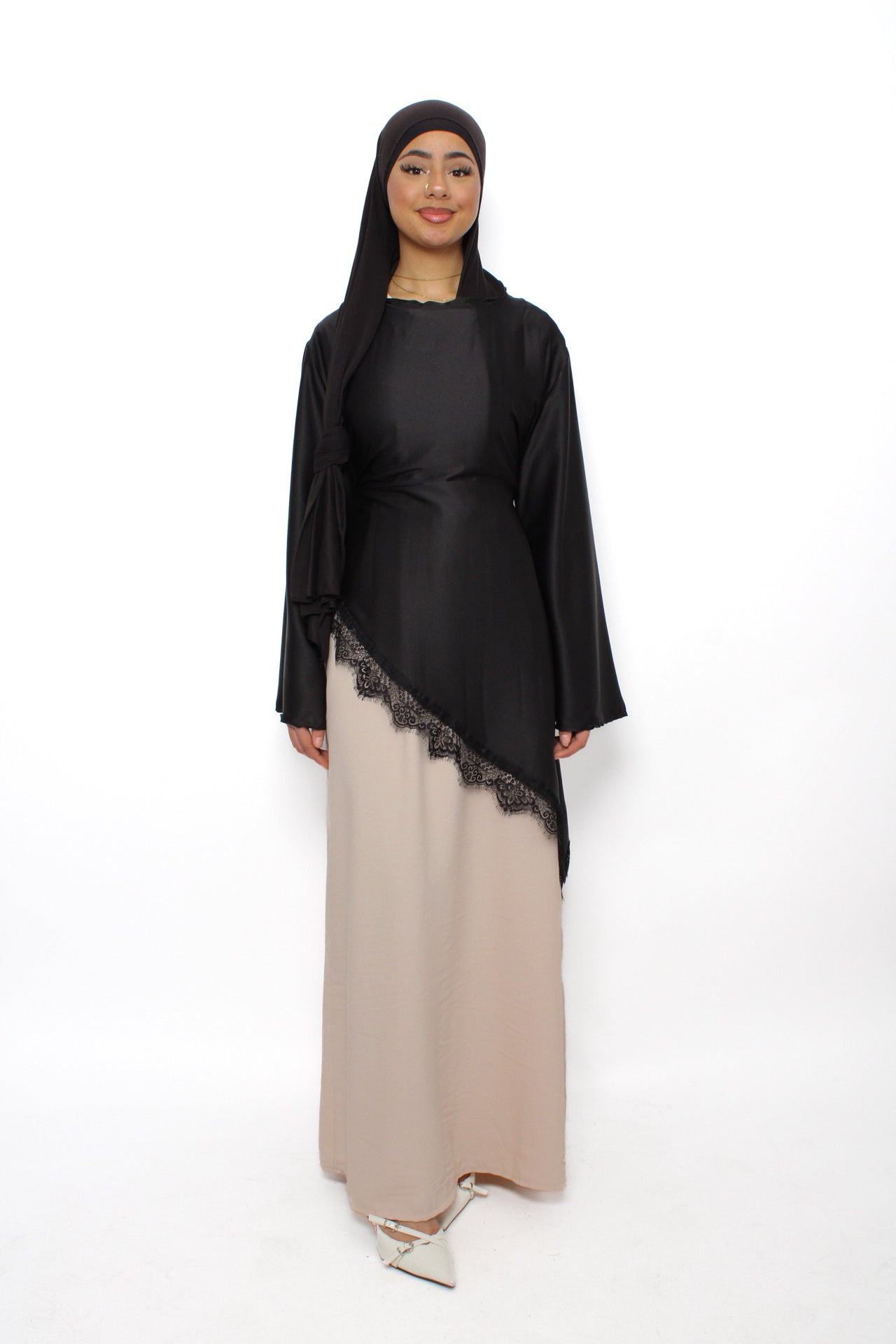 NOOR LACE DRESS - BEIGE