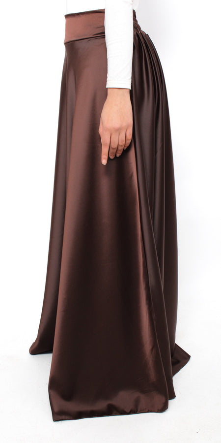 ''TALL'' SATIN MAXI SKIRT - BROWN
