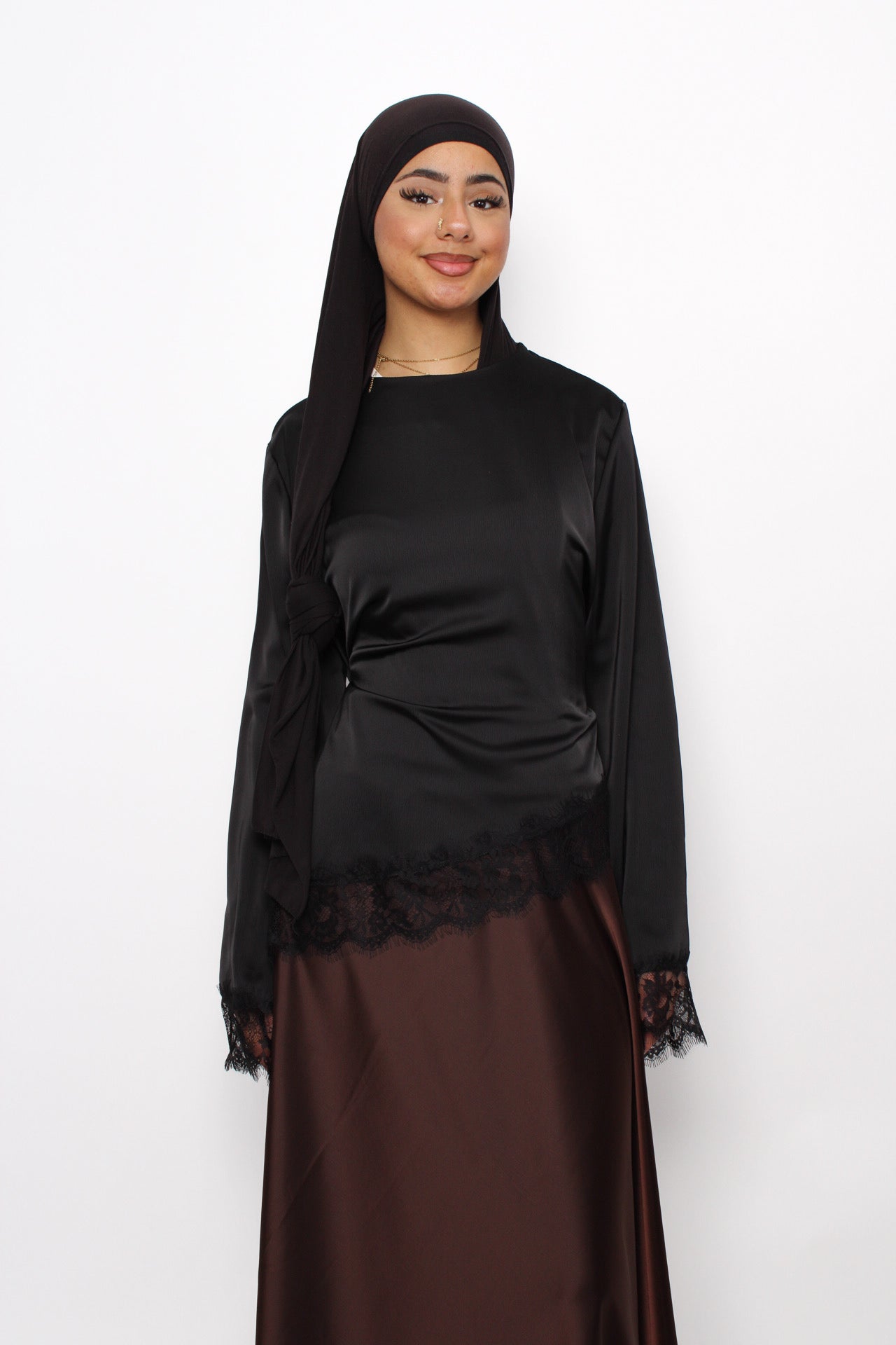 AYA LACE TOP - BLACK