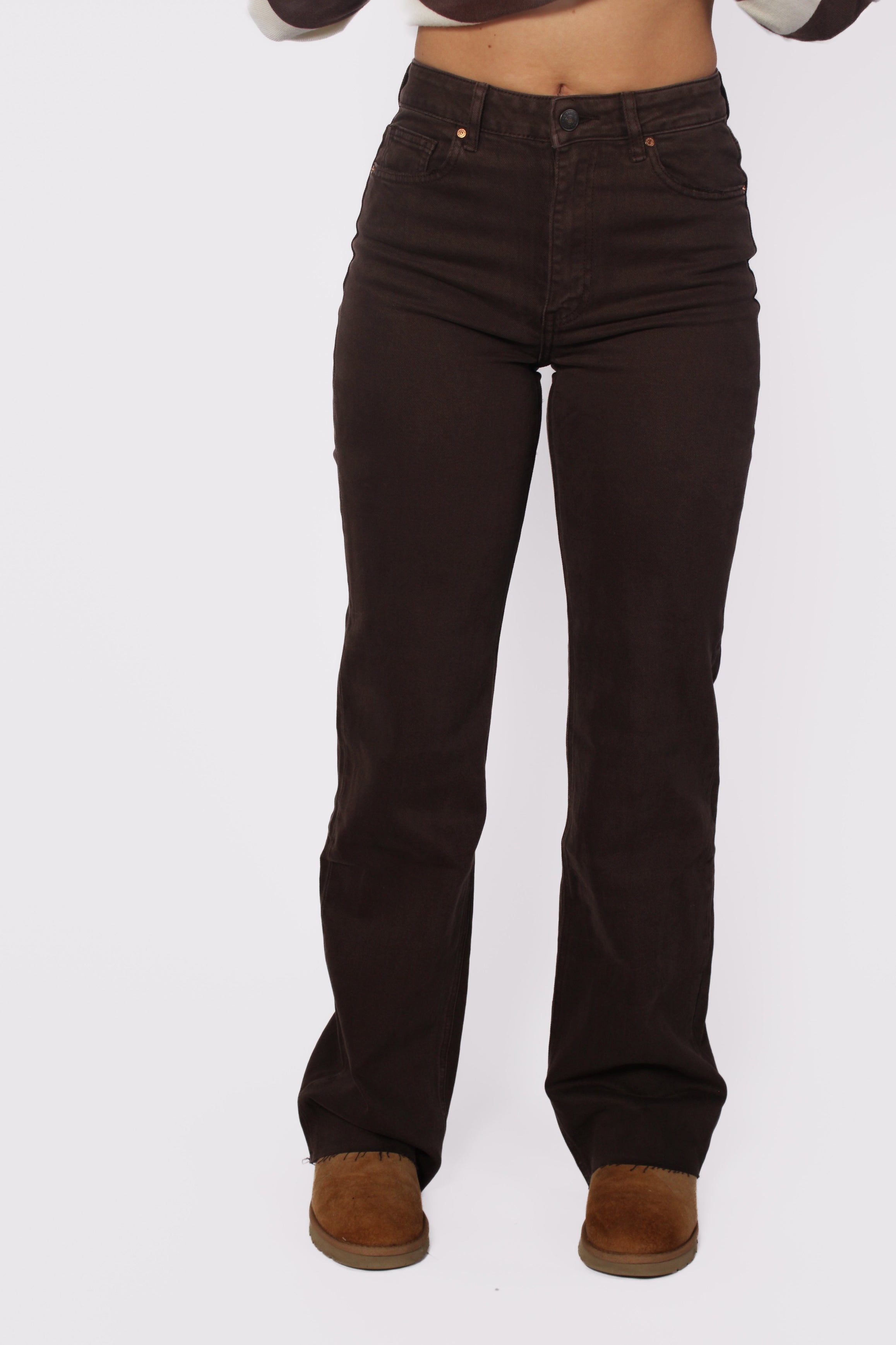 ''TALL'' WIDE LEG JEANS 3636 - BROWN