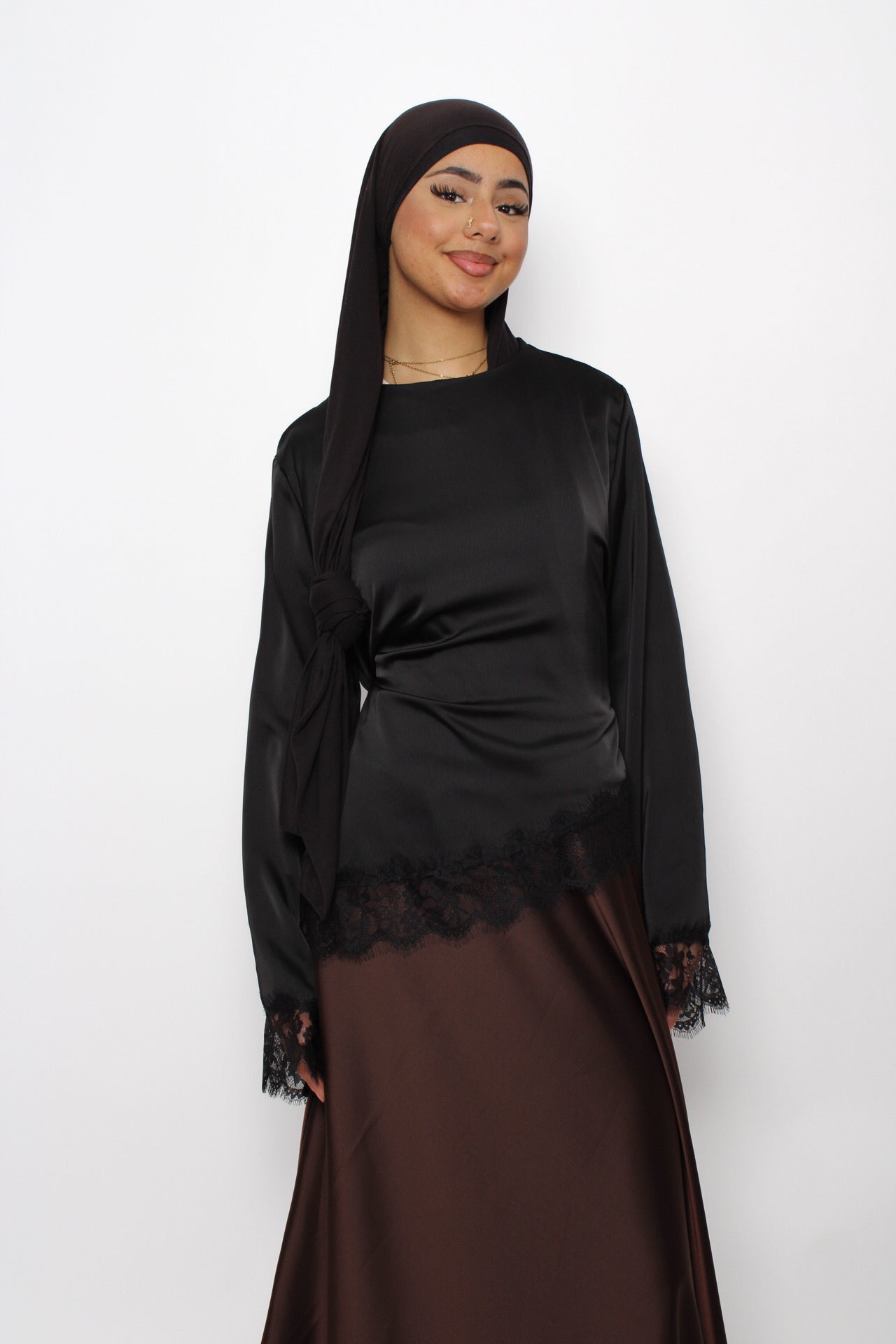 AYA LACE TOP - BLACK