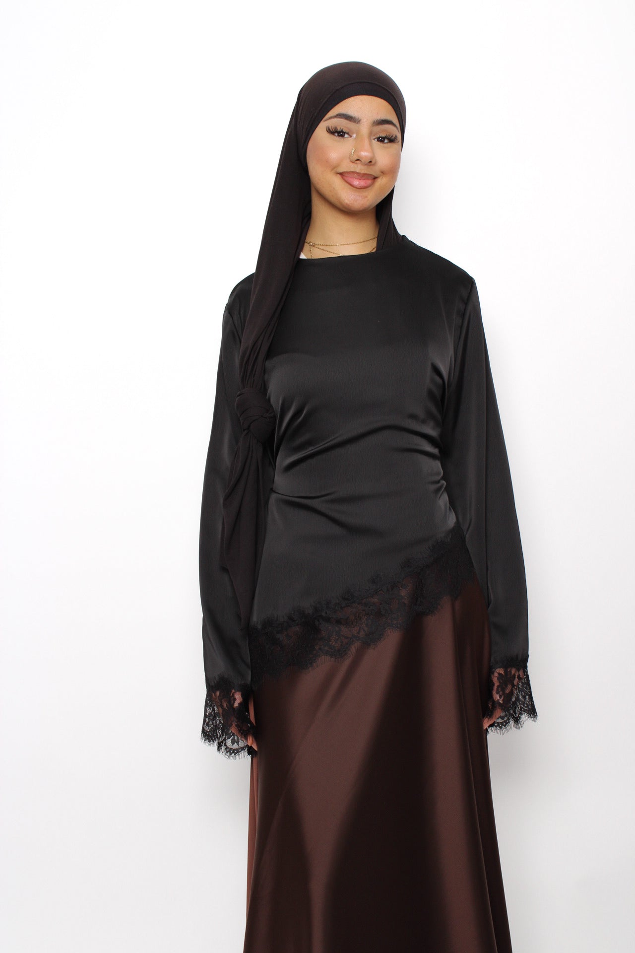 AYA LACE TOP - BLACK