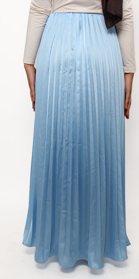 PLISSE MAXI SKIRT - SKY BLUE