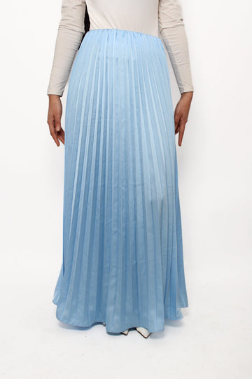 PLISSE MAXI SKIRT - SKY BLUE