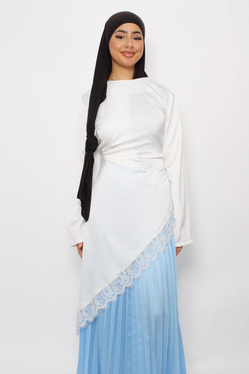 AYA LACE TOP LONG - WHITE