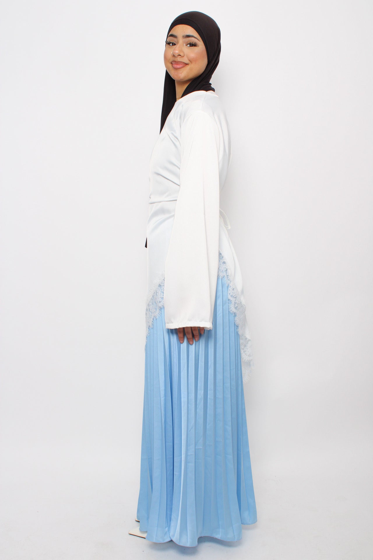 PLISSE MAXI SKIRT - SKY BLUE