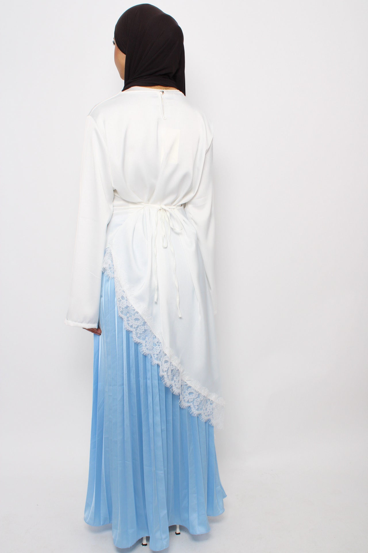 PLISSE MAXI SKIRT - SKY BLUE