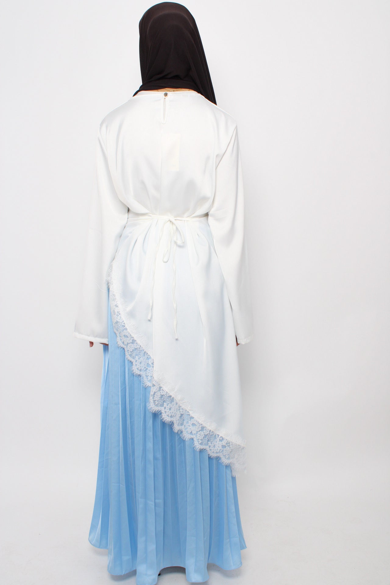 PLISSE MAXI SKIRT - SKY BLUE