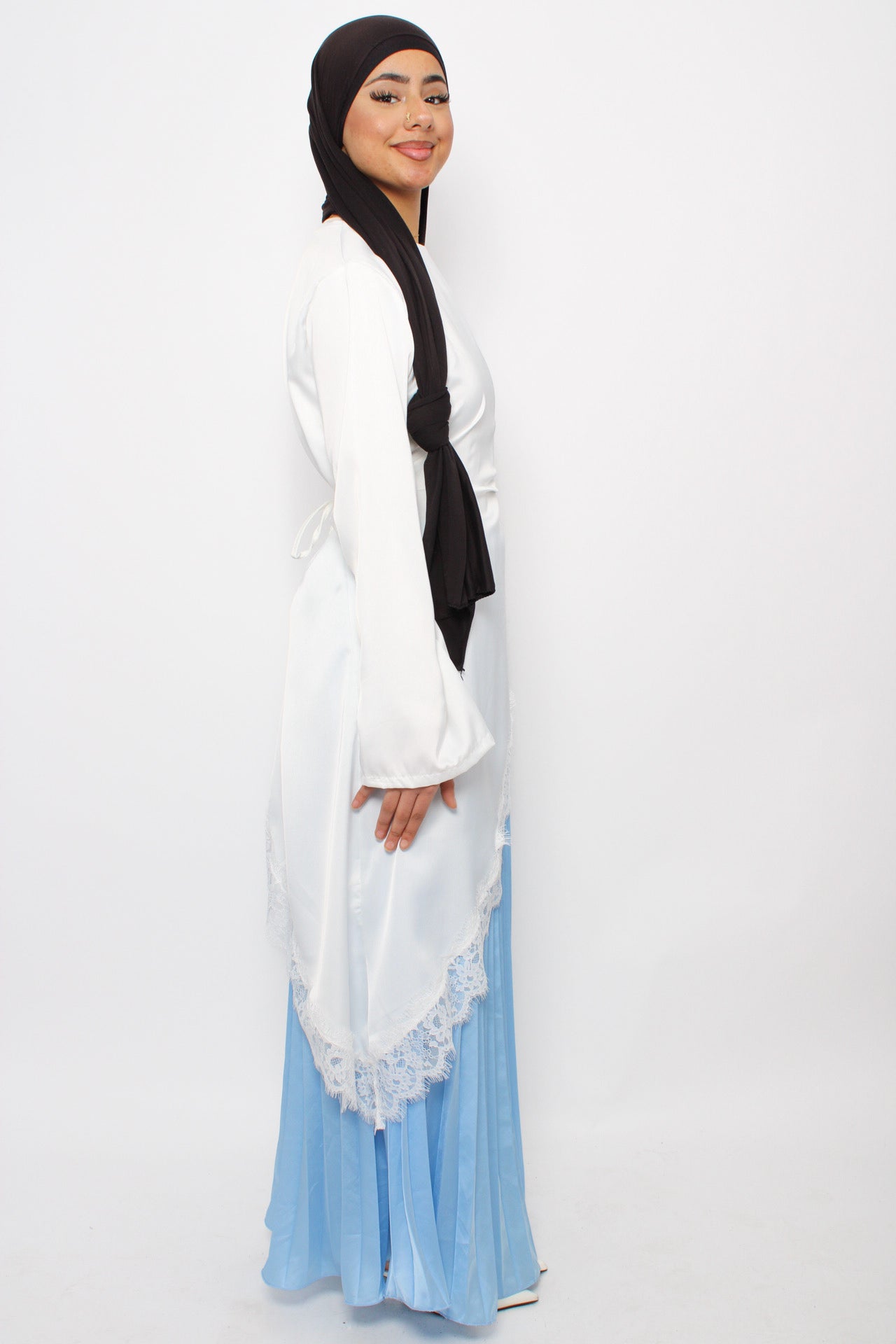 PLISSE MAXI SKIRT - SKY BLUE
