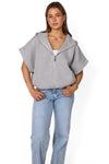 SLEEVELESS HOODIE - GREY MARL