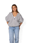 SLEEVELESS HOODIE - GREY MARL