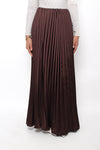 PLISSE MAXI SKIRT - BROWN