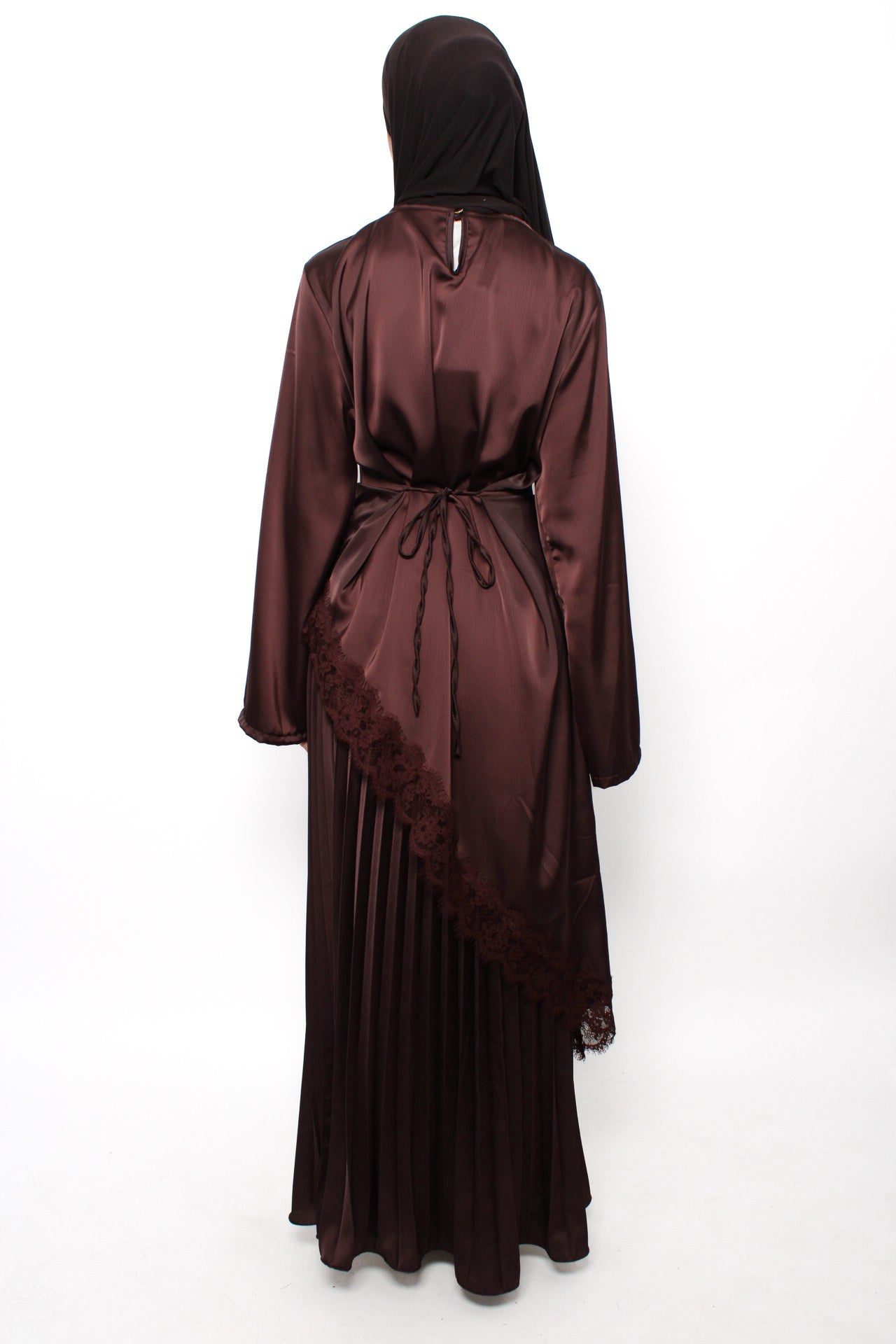 PLISSE MAXI SKIRT - BROWN