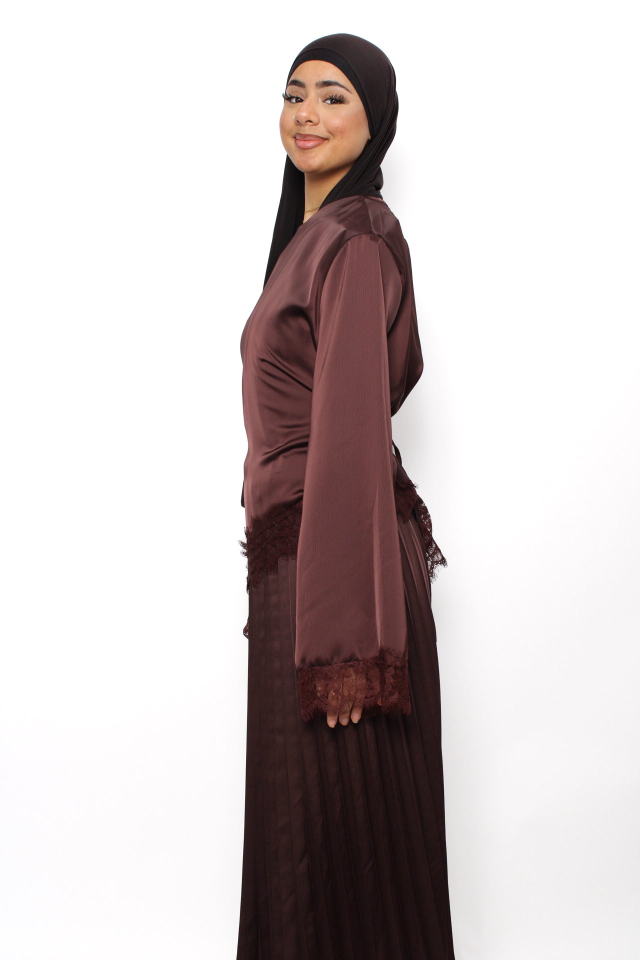 AYA LACE TOP - BROWN