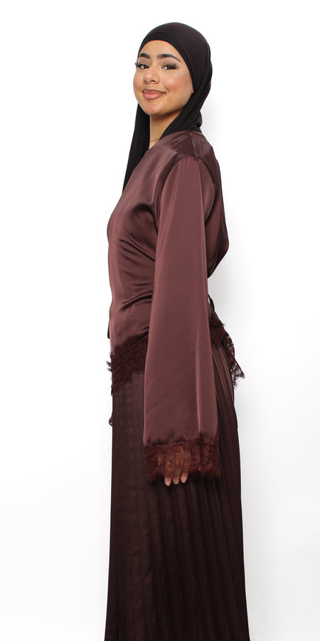 AYA LACE TOP - BROWN