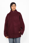 OVERSIZED CABLE ZIPPER KNIT