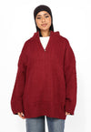 OVERSIZED CABLE ZIPPER KNIT
