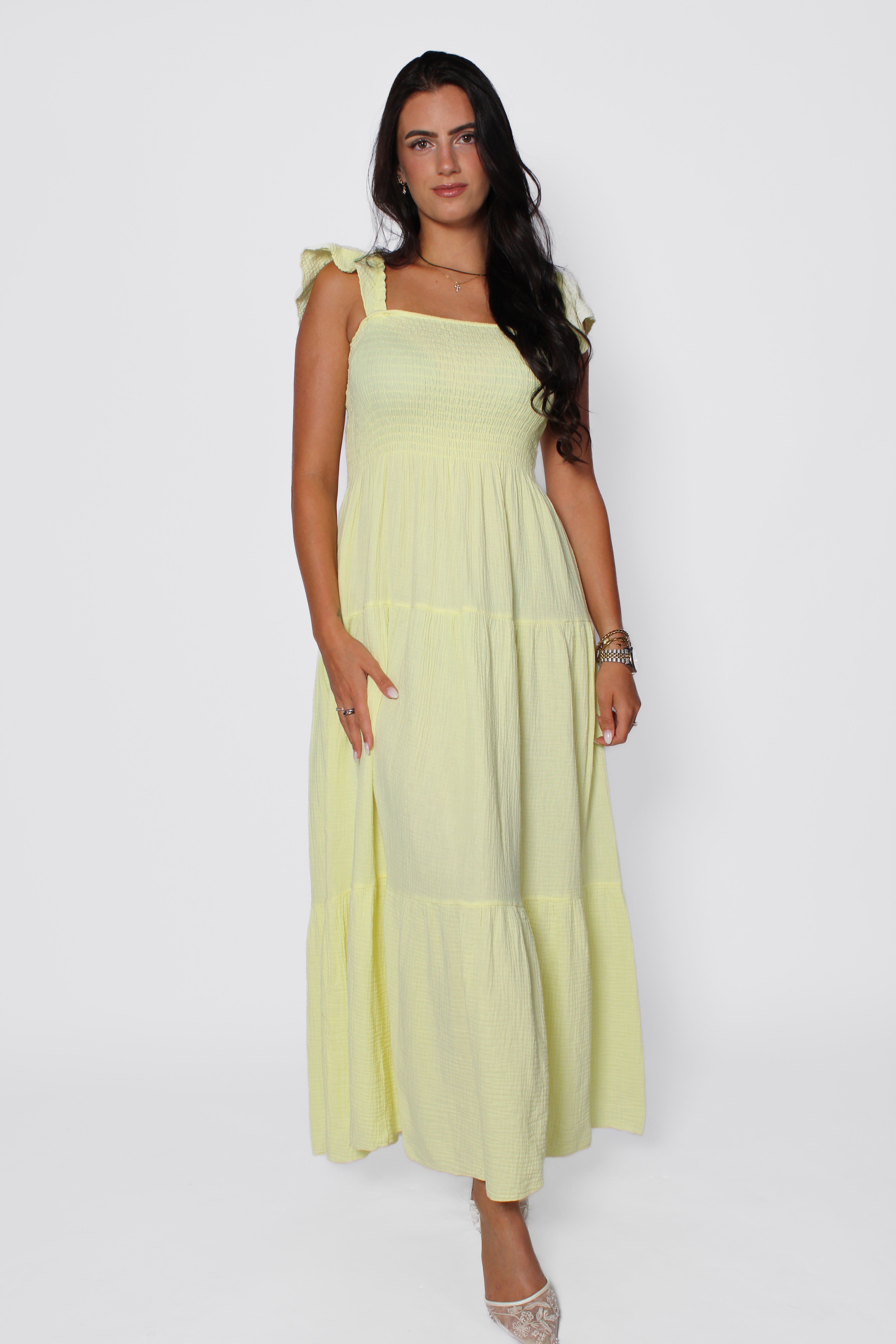 CLAIRE MAXI DRESS - BUTTER YELLOW