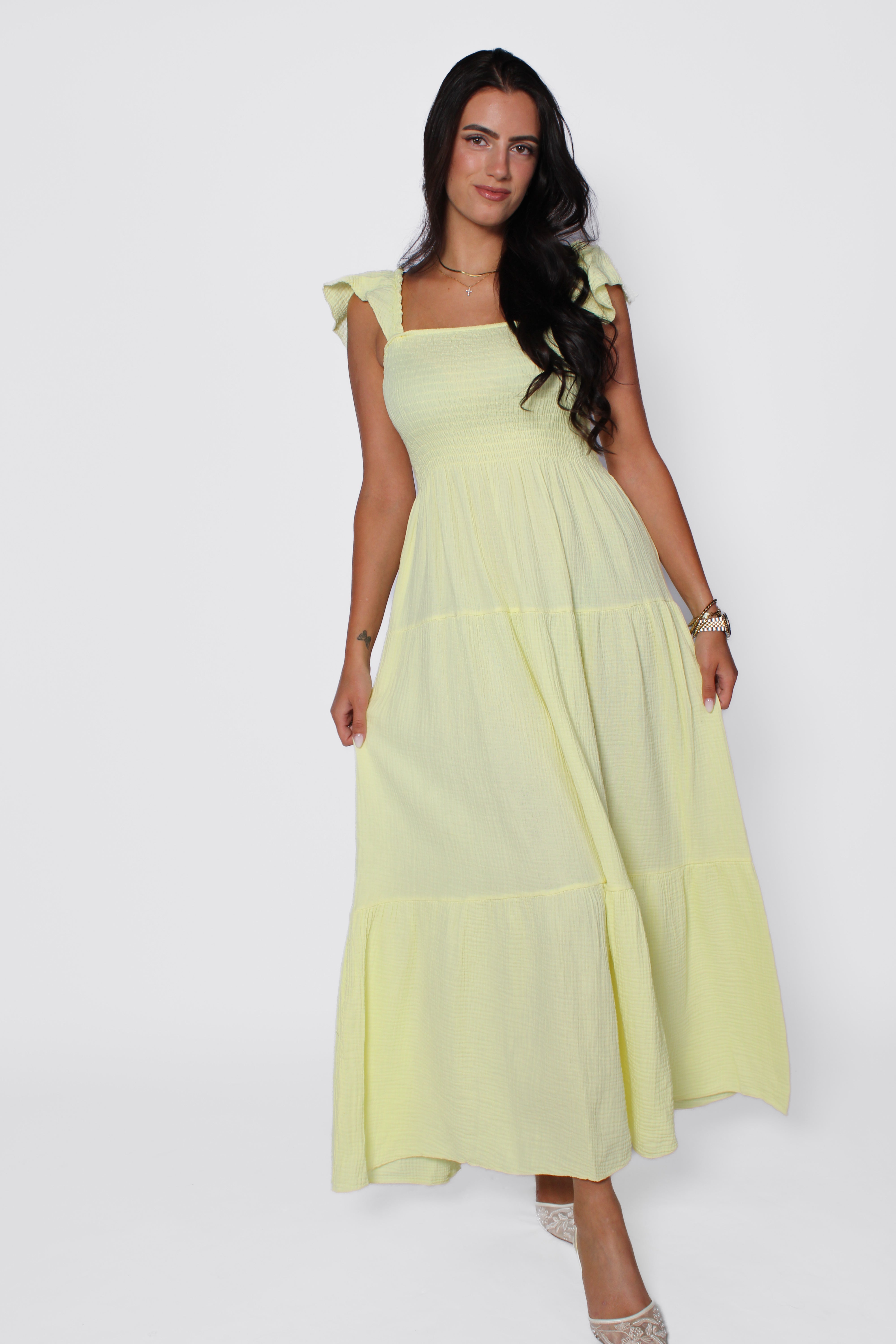 CLAIRE MAXI DRESS - BUTTER YELLOW