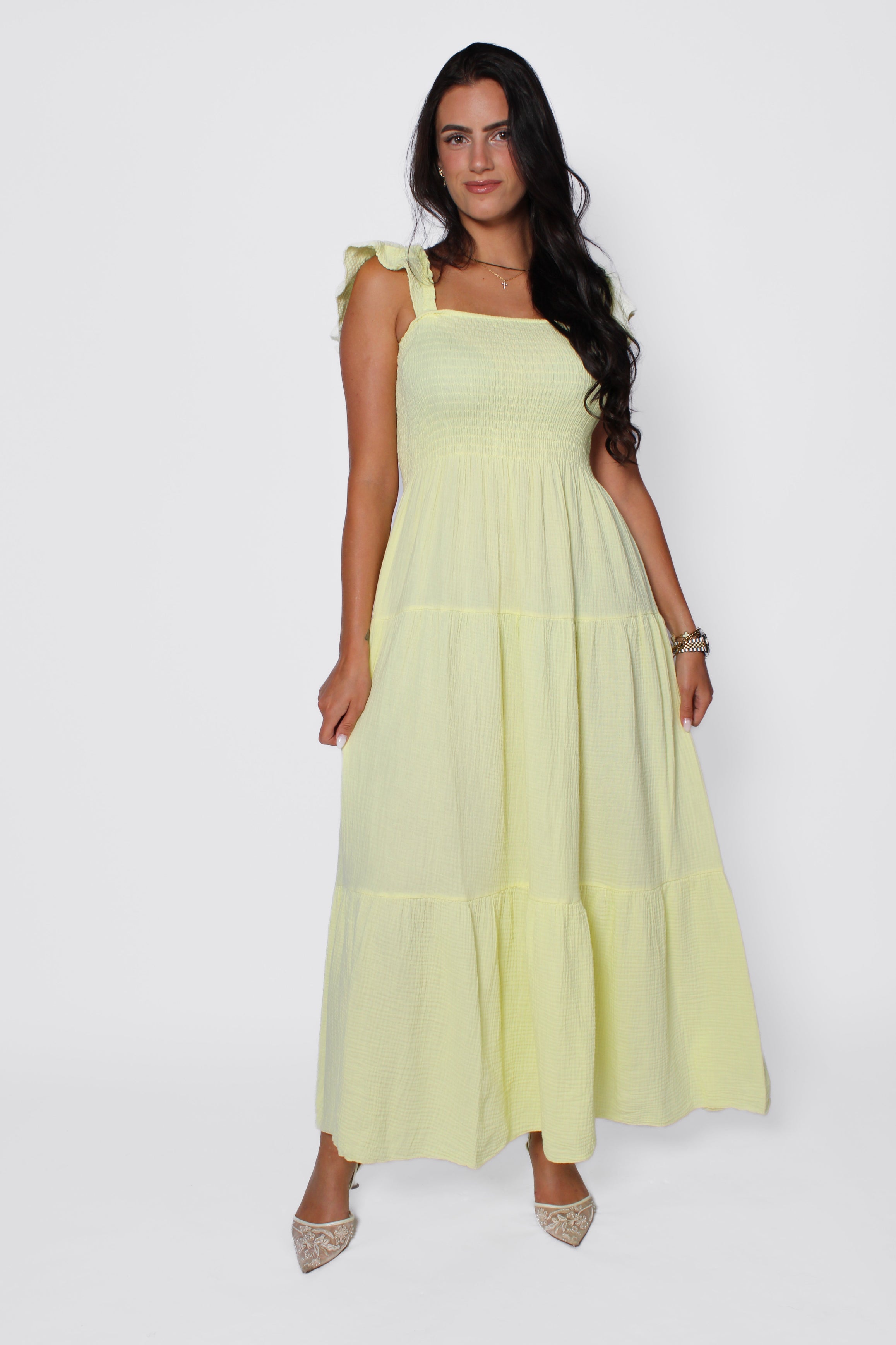 CLAIRE MAXI DRESS - BUTTER YELLOW