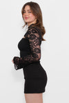 MIDNIGHT LACE TOP