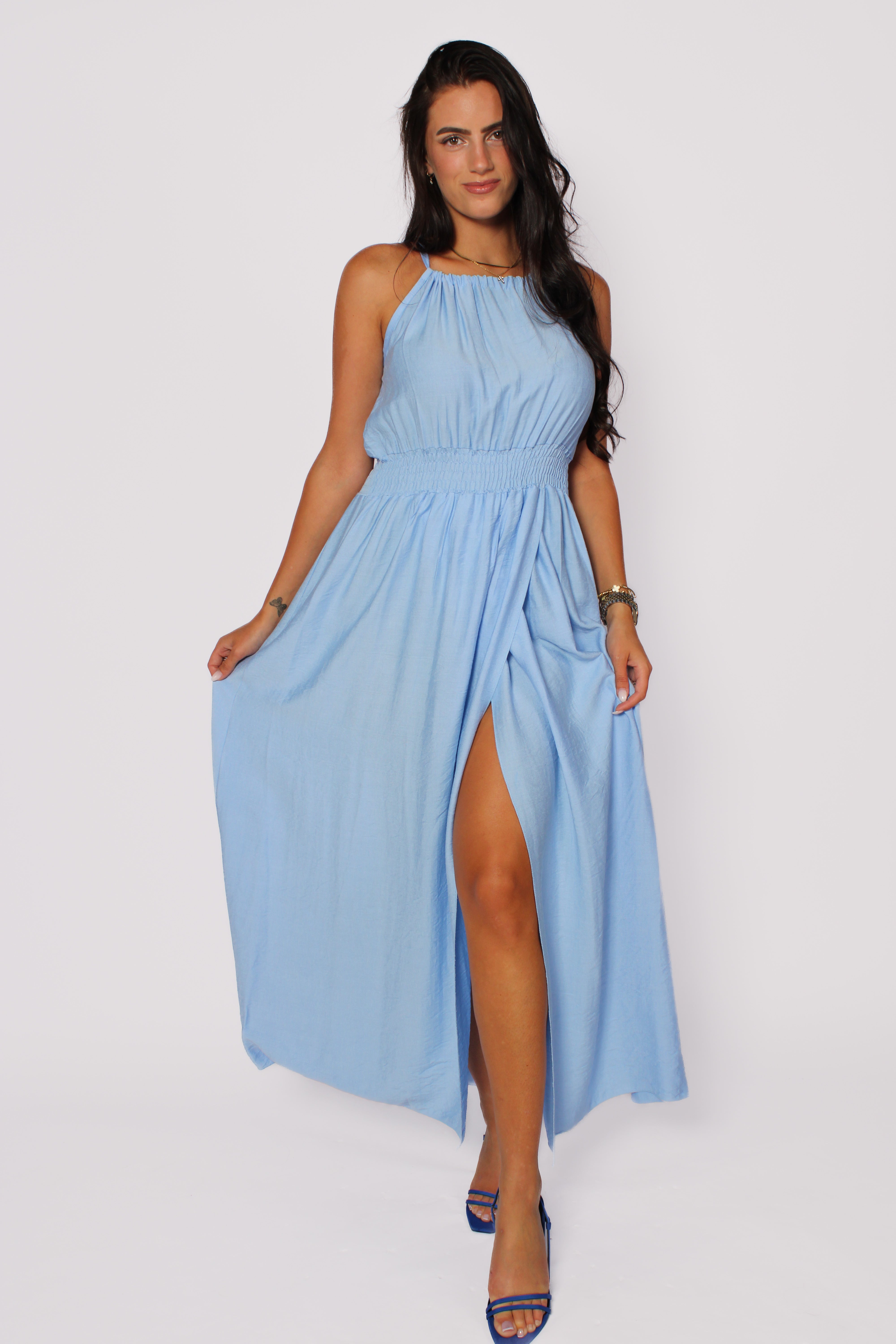 SUNSET FLOW MAXI DRESS - SKY BLUE