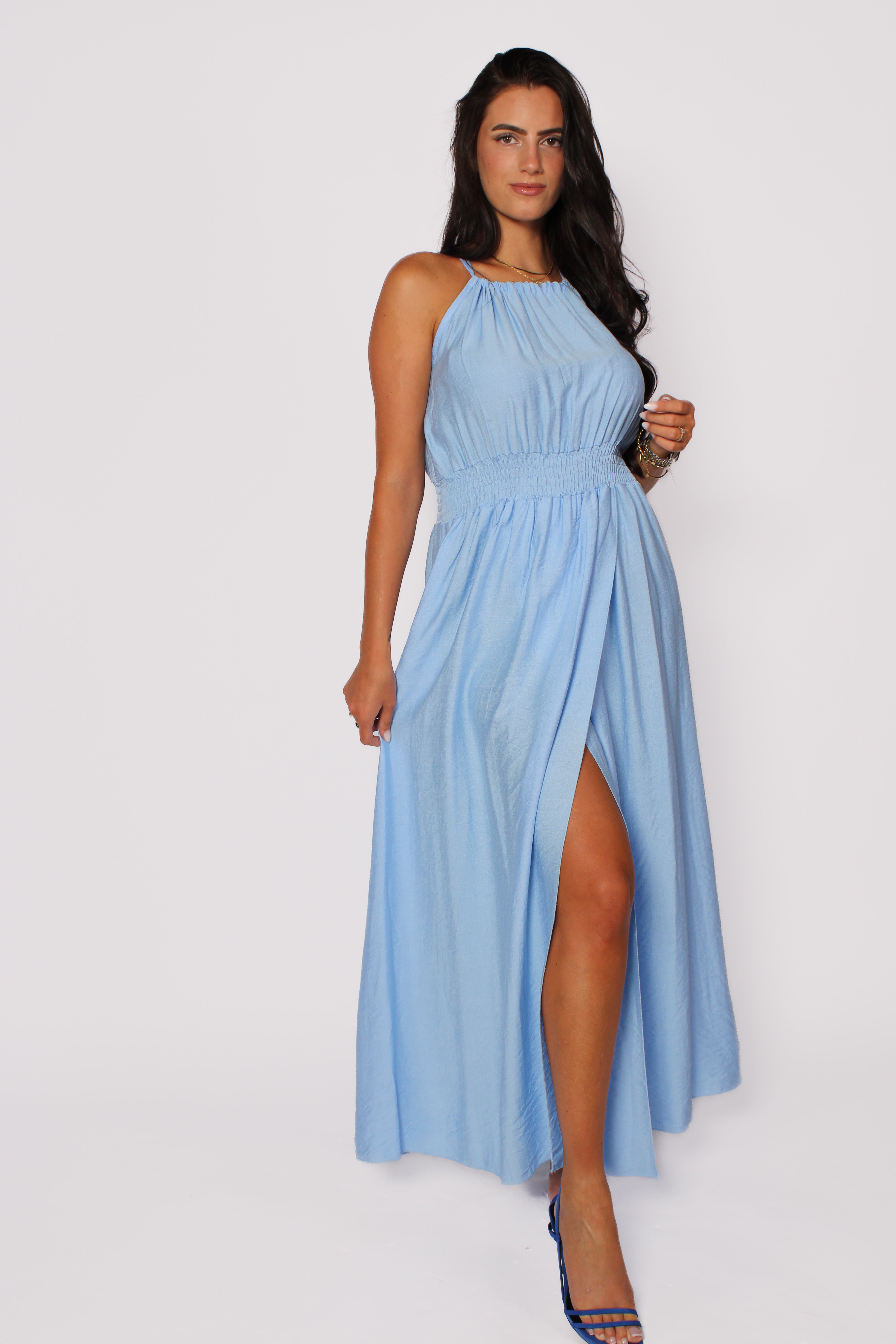 SUNSET FLOW MAXI DRESS - SKY BLUE