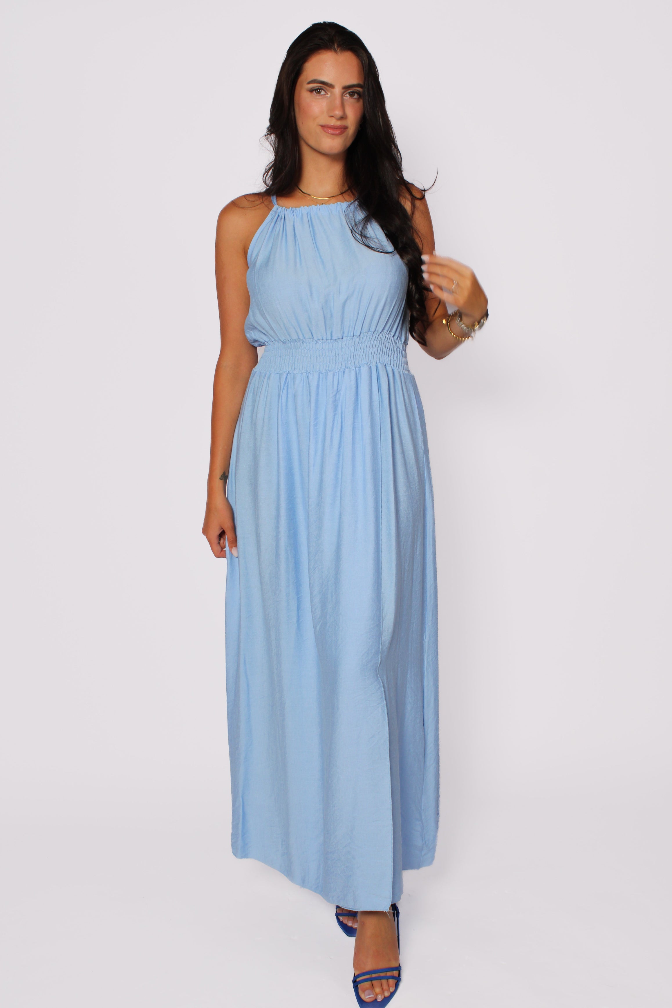 SUNSET FLOW MAXI DRESS - SKY BLUE