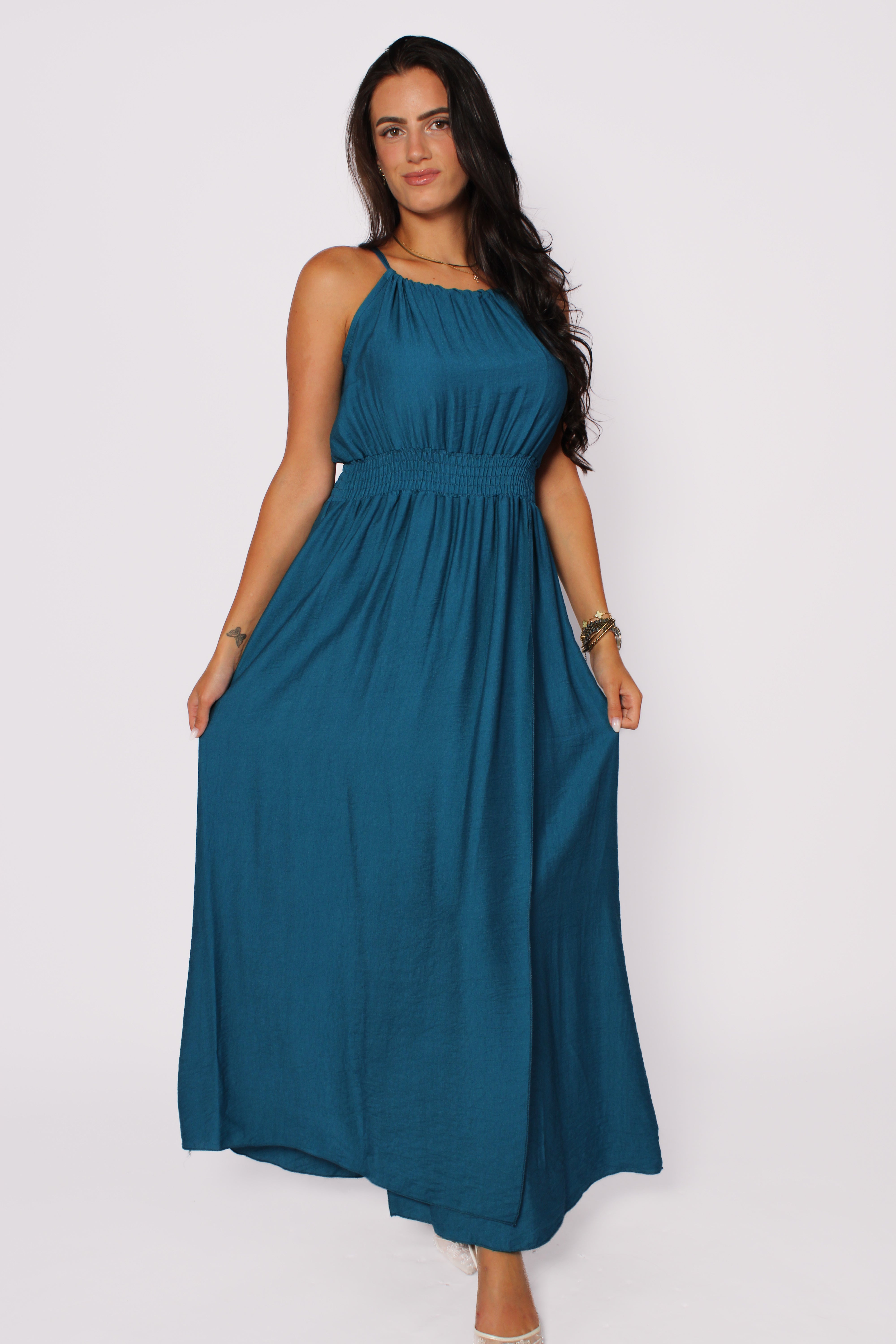 SUNSET FLOW MAXI DRESS - PETROL