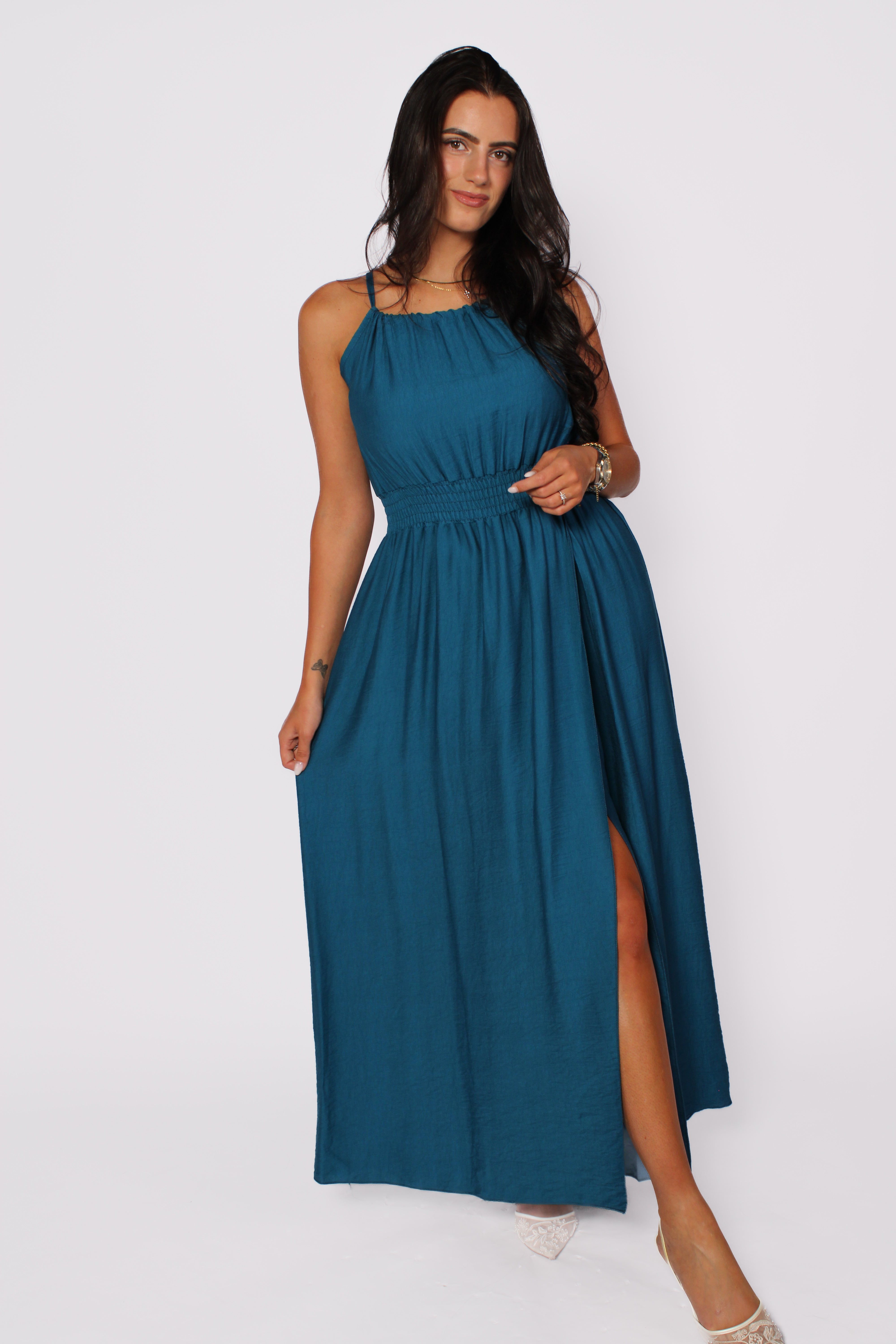 SUNSET FLOW MAXI DRESS - PETROL