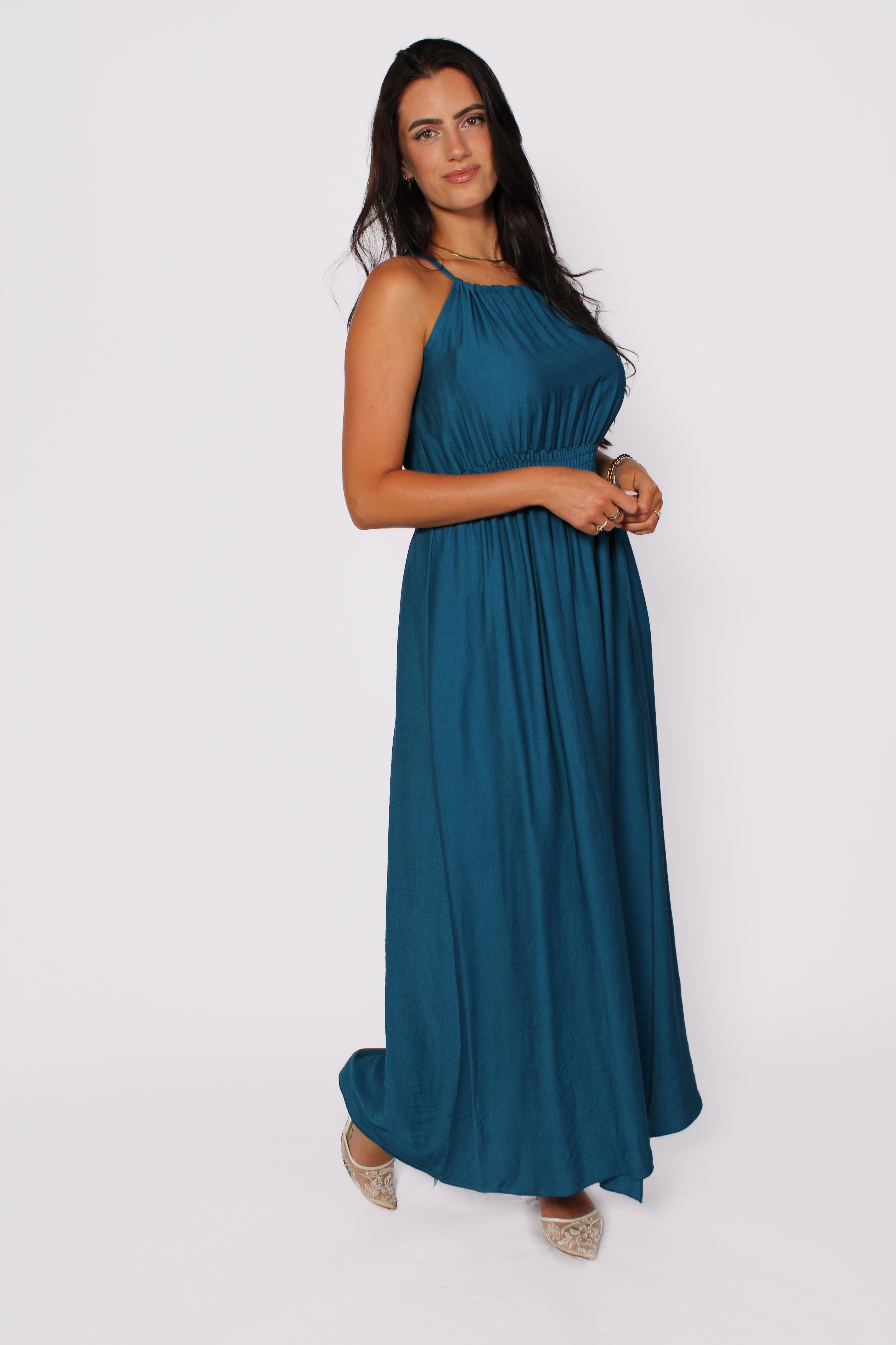 SUNSET FLOW MAXI DRESS - PETROL