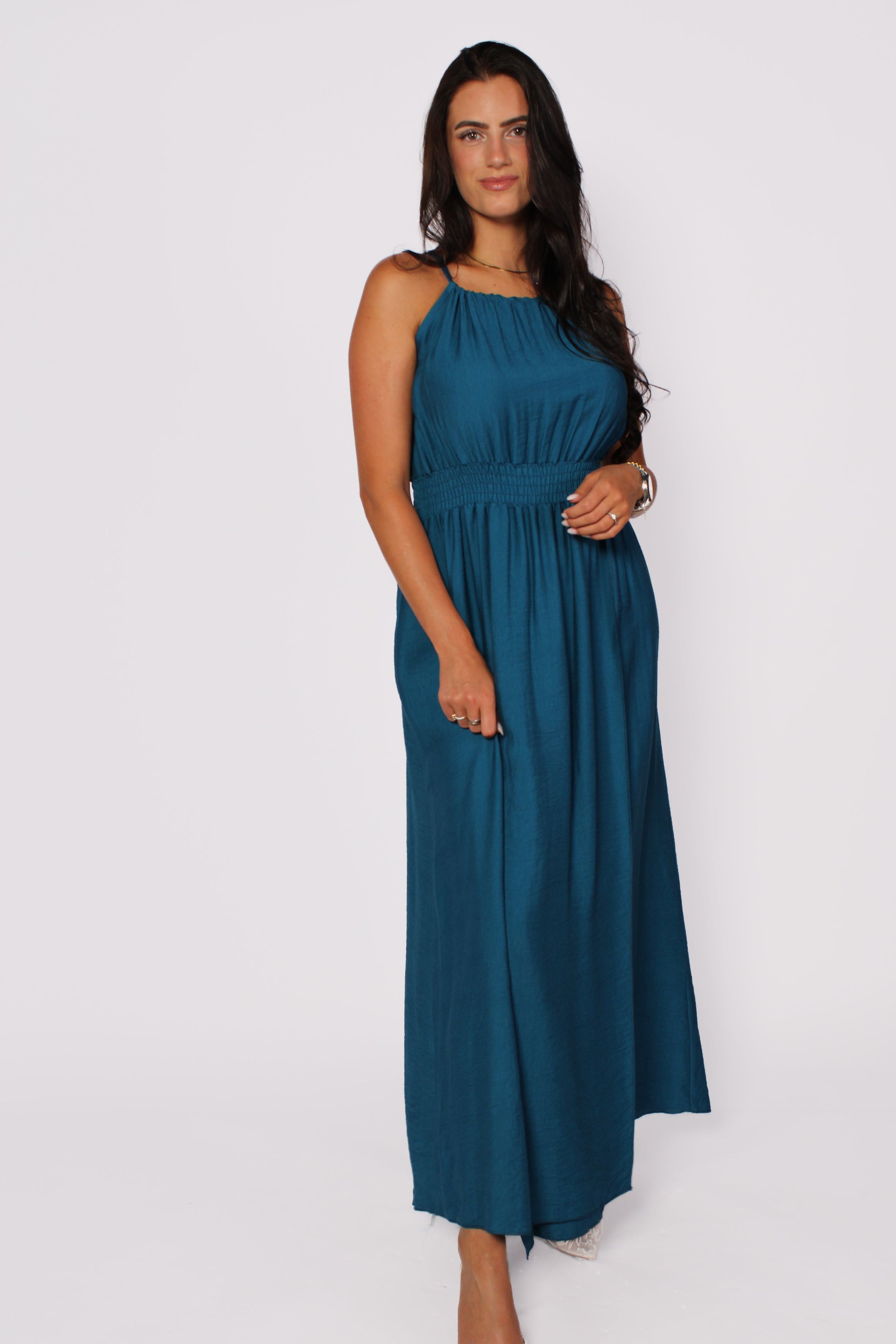 SUNSET FLOW MAXI DRESS - PETROL