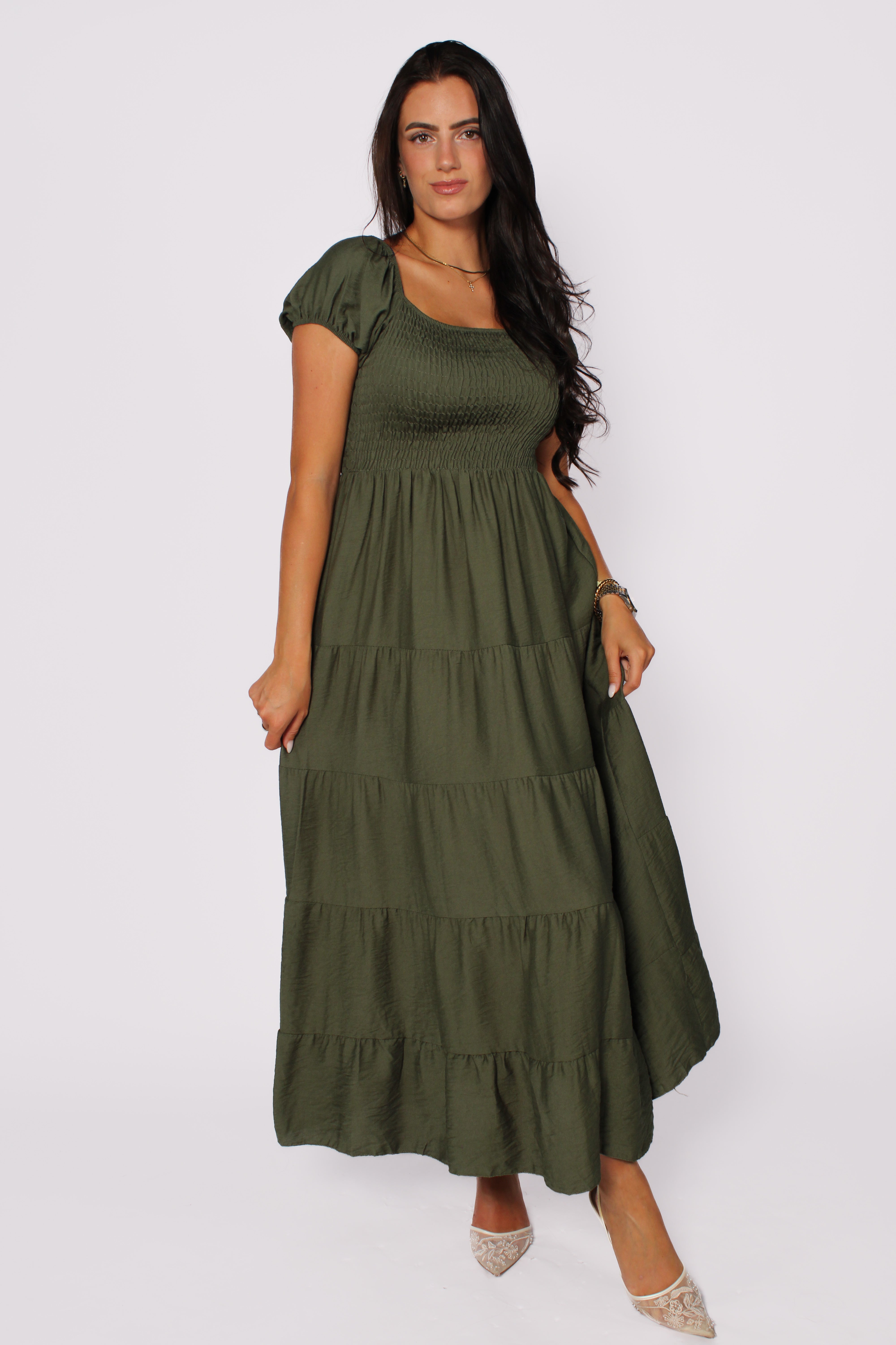 JANE MAXI DRESS - ARMY GREEN