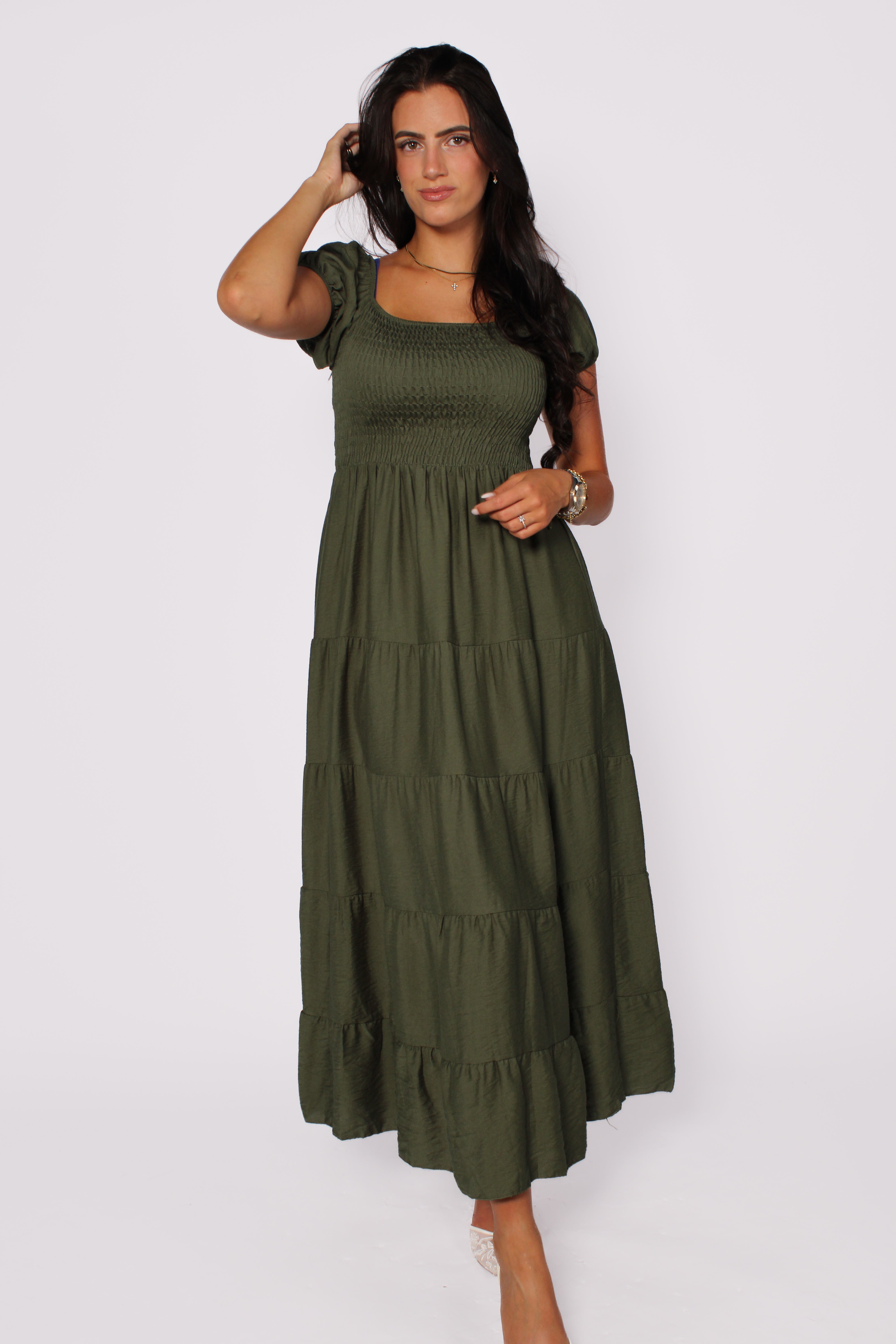JANE MAXI DRESS - ARMY GREEN