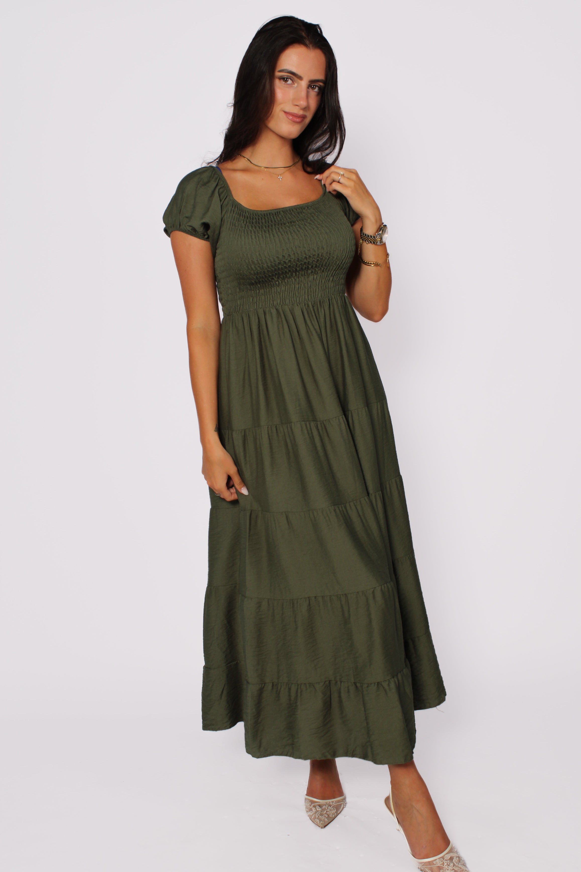 JANE MAXI DRESS - ARMY GREEN